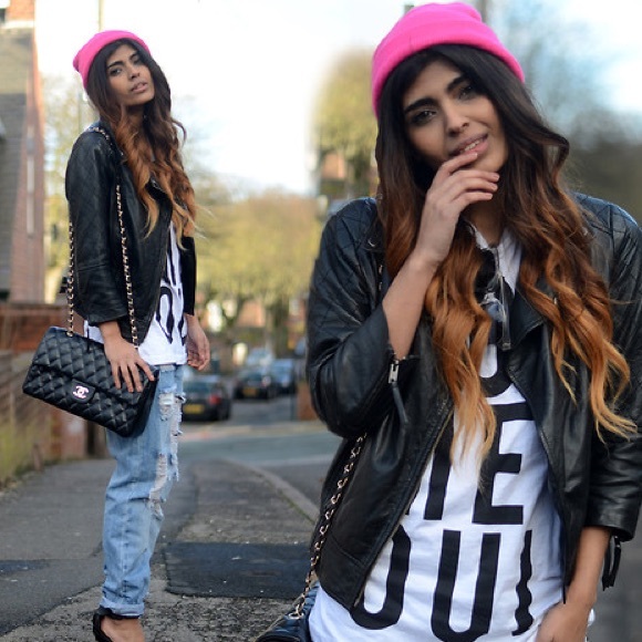 Pop of Color Knit Beanie - Pink - Picture 9 of 9